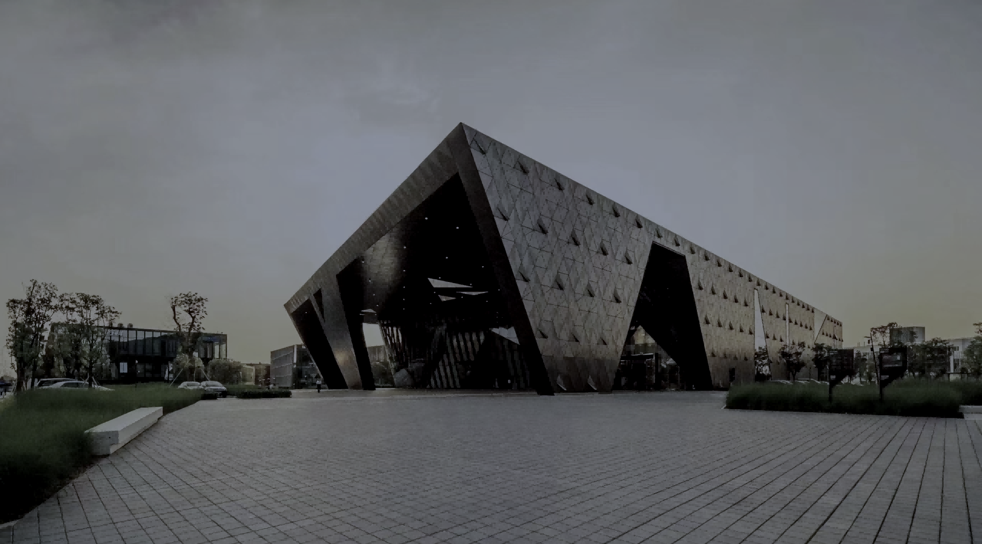 关键词：智慧园区，，，科技建筑，，，深圳市艾特谷鑫科技;描述：深圳市艾特谷鑫科技智慧园区相关的现代化科技建筑外观，，，展现智慧园区的建筑风貌