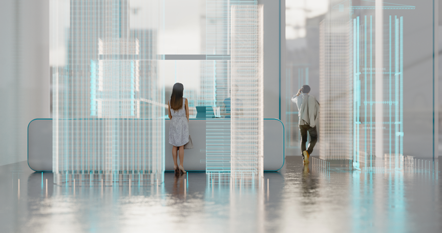 关键词：数字孪生，，，，智慧展厅，，，，可视化交互，，，深圳市艾特谷鑫科技;描述：深圳市艾特谷鑫科技数字孪生解决方案中的智慧展厅，，实现场景可视化交互体验